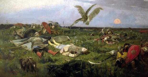 В. М. Васнецов, «После побоища Игоря Святославича с половцами», 1880 г.