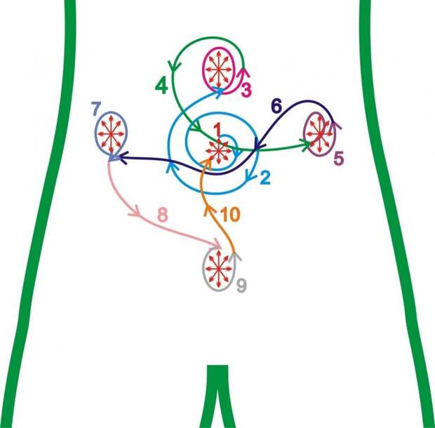 Мощный старославянский массаж живота по «Звезде органов»