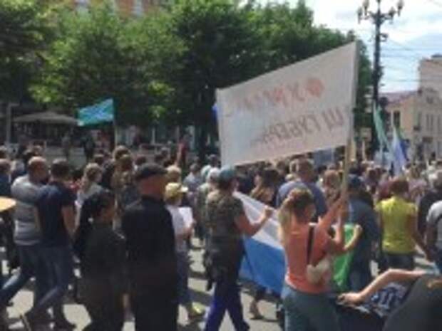 Жители Хабаровска пятую субботу подряд выходят на несанкционированную акцию в поддержку Фургала