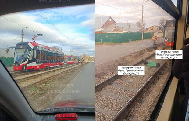 Трамваи встали в тульском Мясново из-за женщины на рельсах