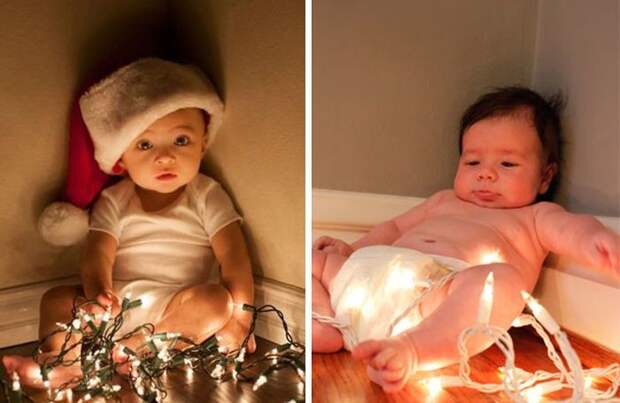Рождественская фотосессия малышей: ожидания и реальность! дети, санта