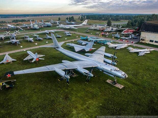 Центральный музей ВВС РФ Монино с высоты птичьего полета