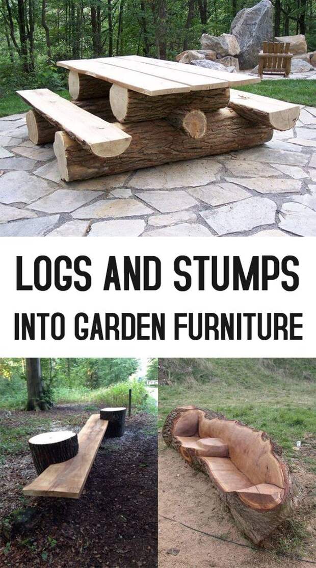 19 Creative Ways of Turning Logs And Stumps Into Garden Furniture: 