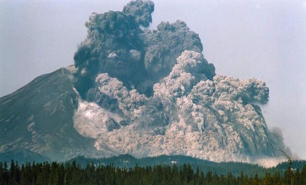 фотографии извержения в 1980 году