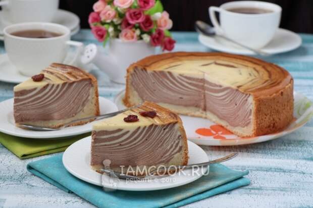 Рецепт творожного пирога «Зебра»