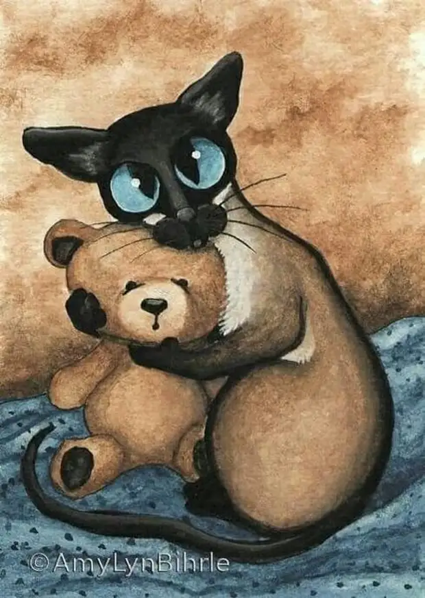 Кот и кошка рисунок