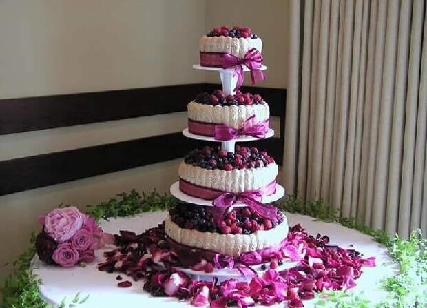 Идеальный свадебный торт легкий из фруктов! 