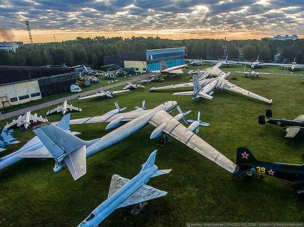 Центральный музей ВВС РФ Монино с высоты птичьего полета