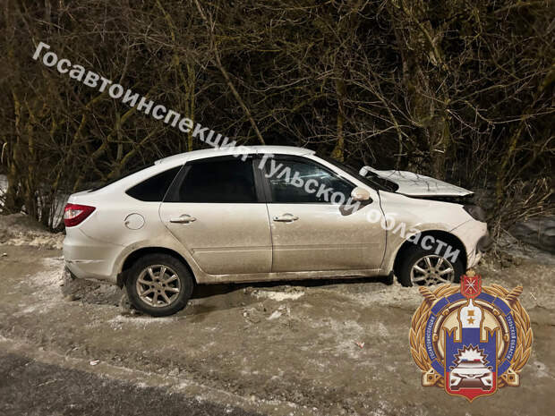 В Киреевском районе женщина на "Ладе" съехала с дороги и врезалась в дерево