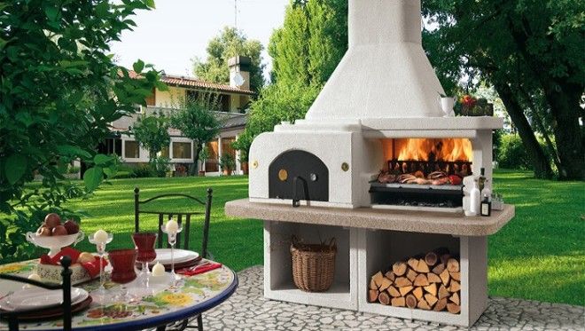 Оригинальный вариант создания зоны барбекю из кирпича. | Фото: fireplace.su. Оригинальный вариант создания зоны барбекю из кирпича Фото fireplacesu