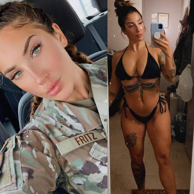 Красивые девушки в униформе и без неё