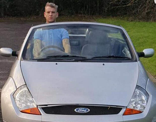 Высокого британца лишили водительских прав за "езду стоя" ford, англия, курьез, пдд