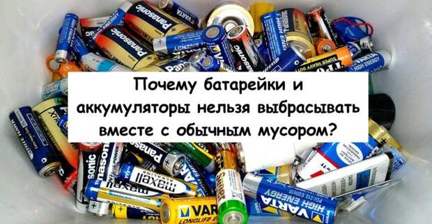 Почему батарейки и аккумуляторы нельзя выбрасывать вместе с обычным мусором?