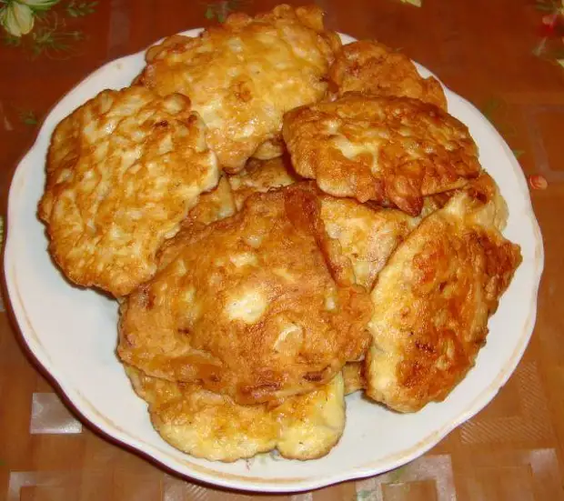 Куриные оладьи.