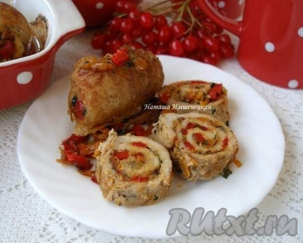 Рулетики из свинины с начинкой