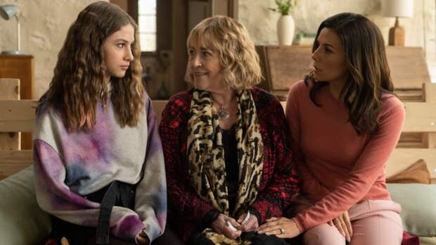 Victoria BazÃºa, Carmen Maura and Eva Longoria in "Land of Women," now streaming on Apple TV+.