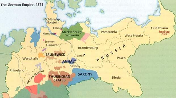 Пруссия в 1871 году, накануне объединения Германии