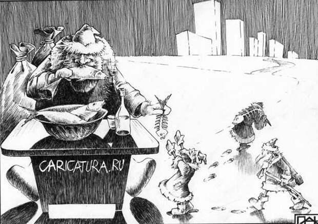 Карикатуры на новогоднюю тему (115 картинок)