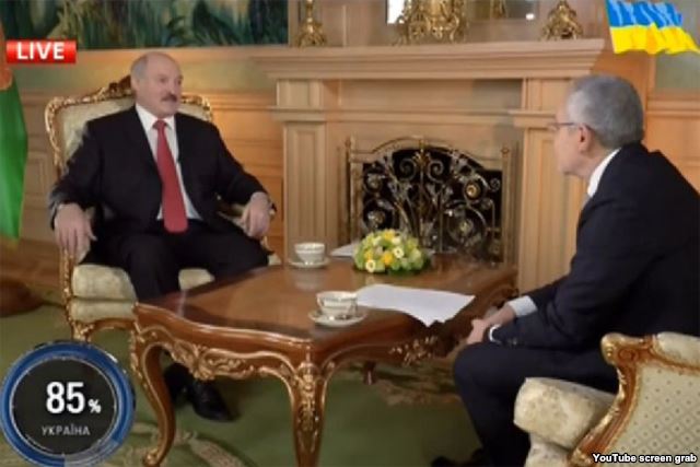 Савик Шустер берет интервью у Александра Лукашенко, март 2014 года