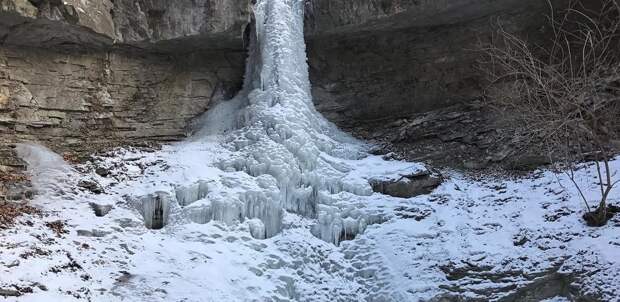 водопады России, водопады зимой,