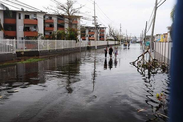Flooding in San Juan after the storm. 