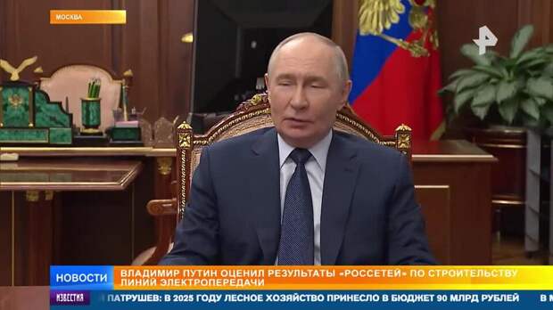 Путин оценил результаты "Россетей" по строительству линий электропередачи