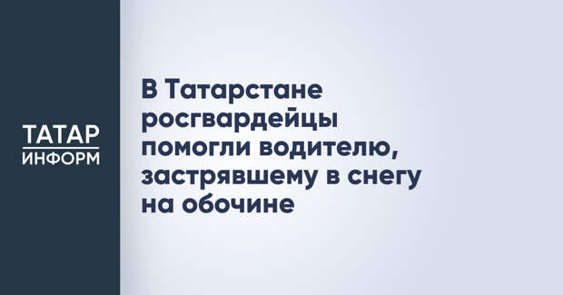В Татарстане росгвардейцы помогли водителю, застрявшему в снегу на обочине