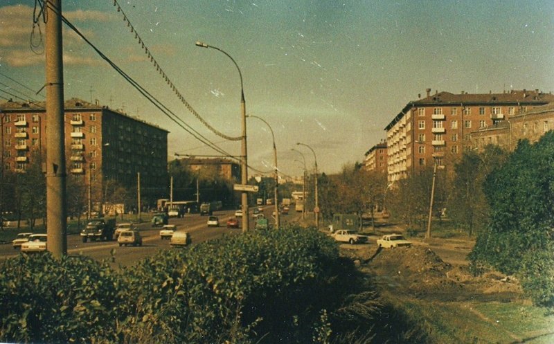 Дмитровское шоссе в сторону области. 1988—1990гг. СССР, ностальгия, улицы Москвы
