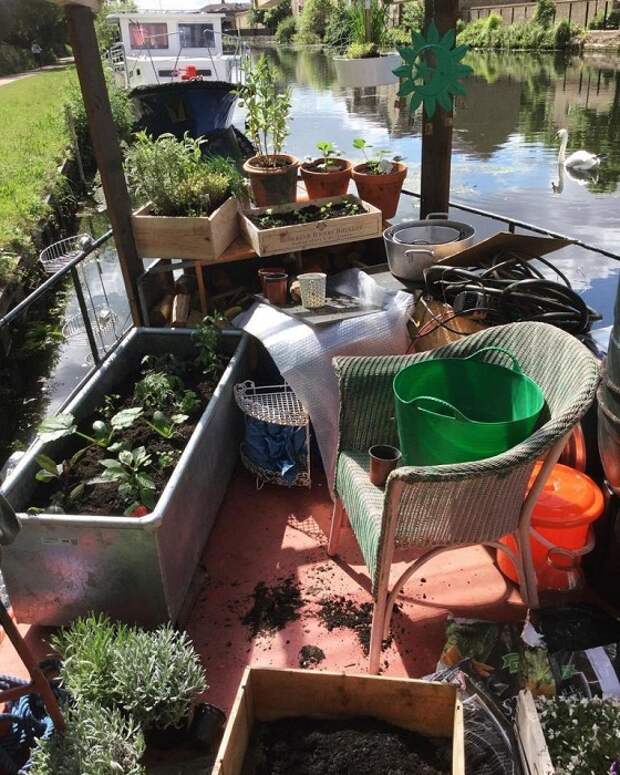 Кимберли организовала собственный огород на палубе судна.