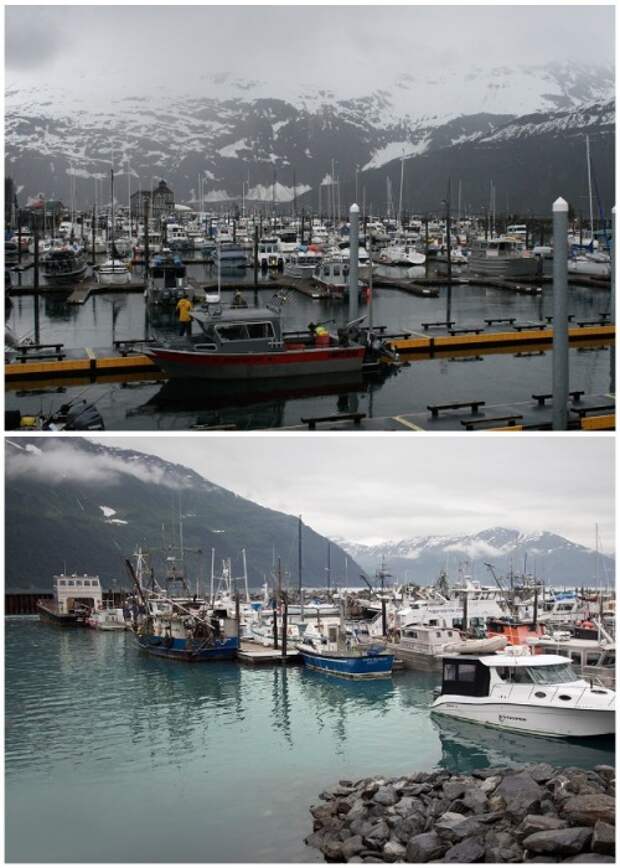 Оставшиеся горожане в основном занимаются рыболовецким промыслом (Уиттиер, Аляска). | Фото: nat-geo.ru.