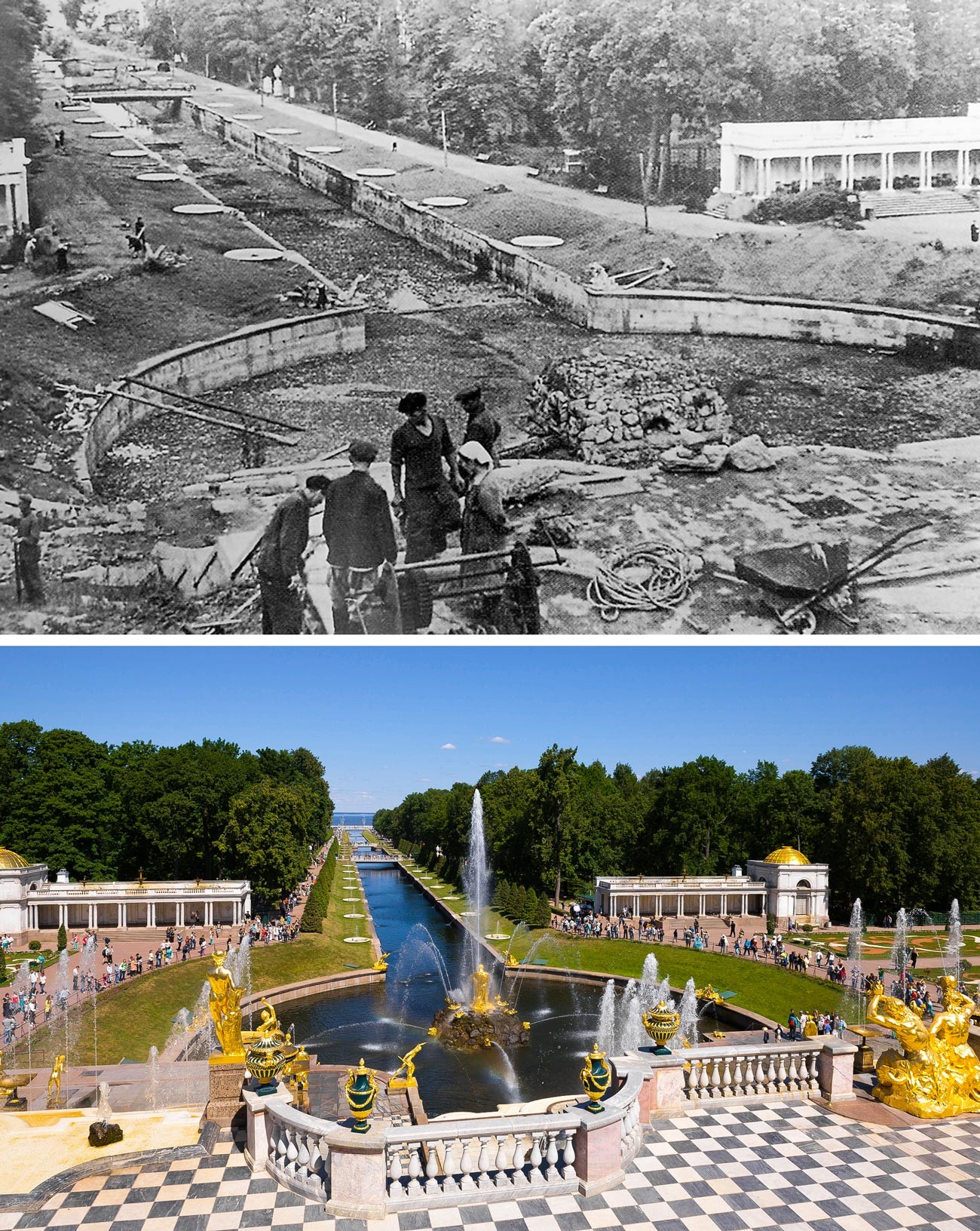 До и после: дворцы Санкт-Петербурга, разрушенные нацистами (ФОТО)