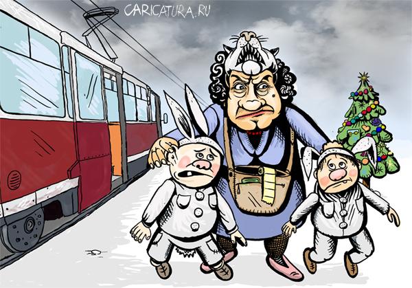 Карикатуры на новогоднюю тему (115 картинок)