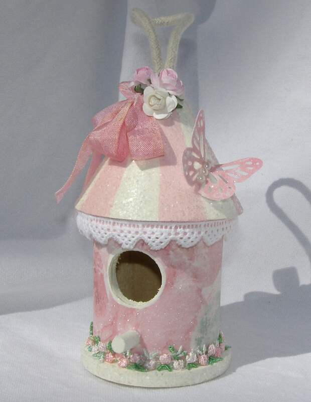 Детали изображения для -Shabby Pink Mini Birdhouse