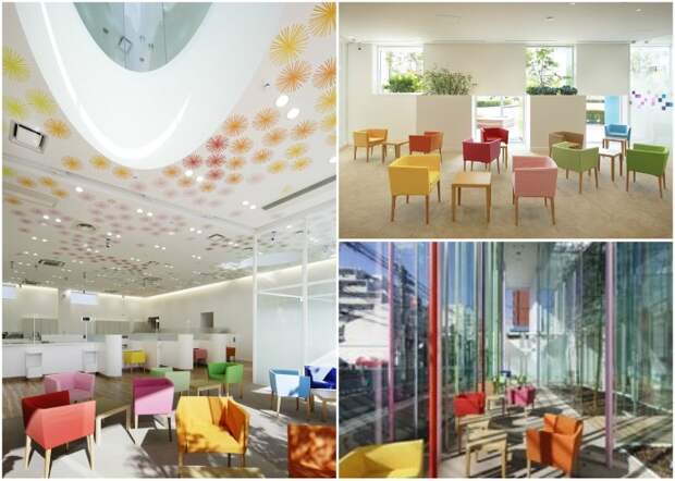 Оригинальный дизайн интерьеров (Sugamo Shinkin Bank, Токио). Оригинальный дизайн интерьеров (Sugamo Shinkin Bank, Токио).