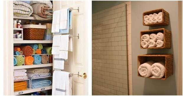 25 практичных идей, как хранить полотенца на кухне и в ванной