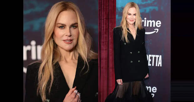 58-летняя Николь Кидман вышла в свет в пиджаке на голое тело и прозрачной юбке