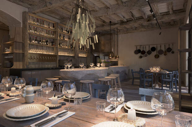 Интерьер ресторана Pomme Verte