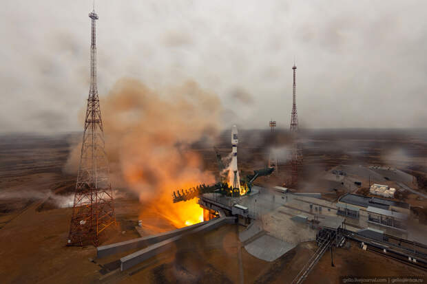Космодром Байконур — запуск ракеты «Союз-2»