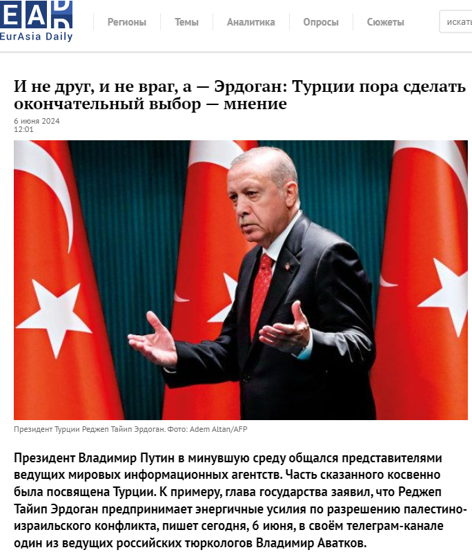 ЭРДОГАН — ЧЕЛОВЕК РИСКОВЫЙ. СКРИН С САЙТА EDAILY.COM