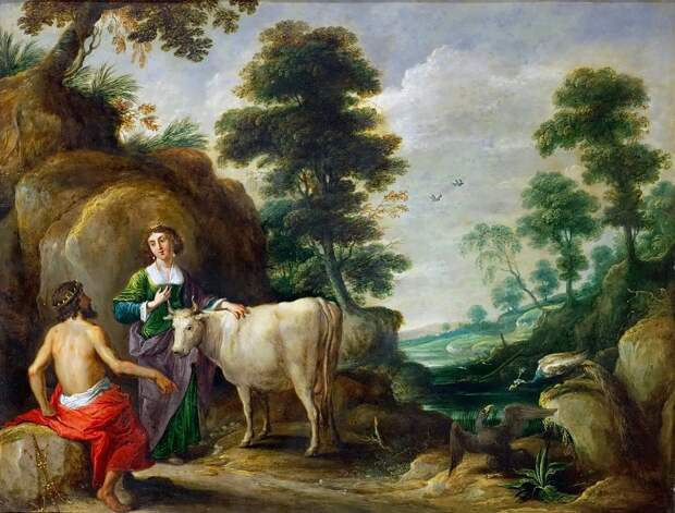 Музей истории искусств - Давид Тенирс I - Юнона с Ио, превратившаяся в корову, и Юпитер