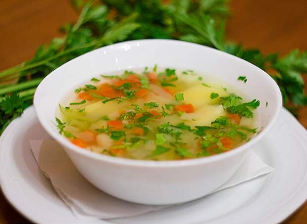 Суп с рисом и овощами