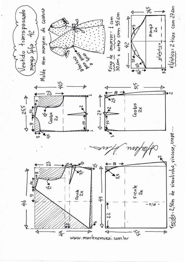 выкройка на все размеры платье с запахом