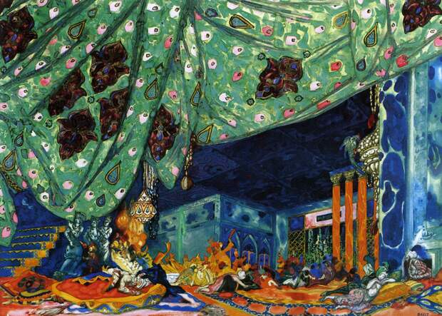 Декорация к балету «Шехерезада» по эскизу Льва Бакста