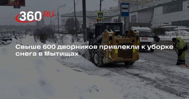 Свыше 600 дворников привлекли к уборке снега в Мытищах