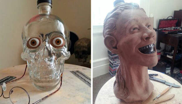 Криминалист купил водку в виде стеклянного черепа и решил восстановить ее лицо