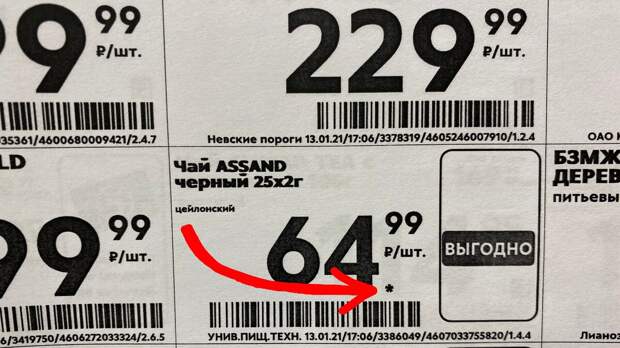В Пятёрочке на ценниках в углу есть специальные символы. Что сотрудники магазинов узнают по этим значкам