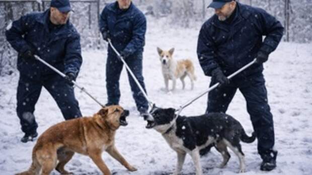 Отлов собак / Собаки / Изображение сгенерировано ИИ ChatGPT / amic.ru