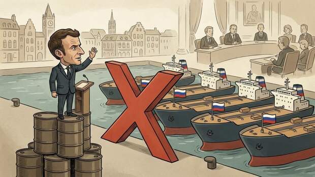 Макрон призвал к полному запрету морских перевозок для экспорта российской нефти