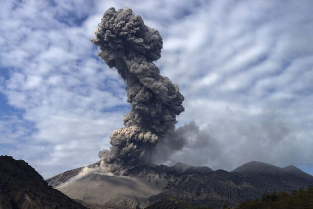 Сакурадзима, высота 1 117 м, Япония вулканы, действующие вулканы
