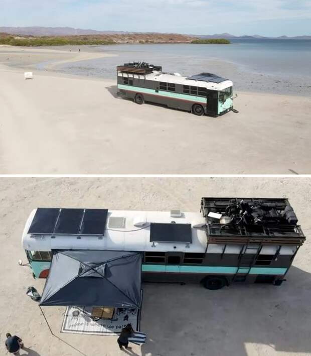 Как автобус, который стал домом для семьи из 6 человек, четырех кошек и собаки